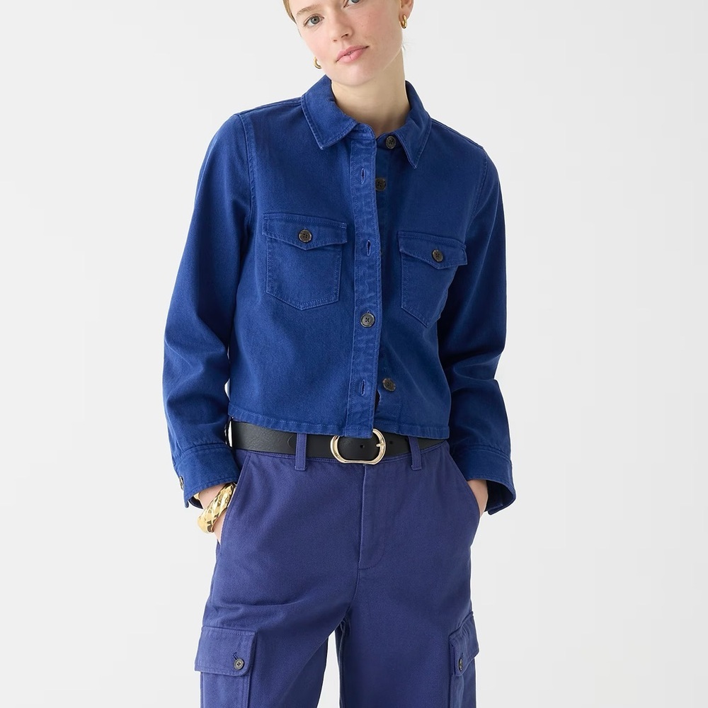 J. Crew Cargo‎ cropped shirt-jacket in chino